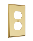 Solid brass Century Outlet Wall Plate in Polished Brass finish