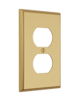 Solid brass Century Outlet Wall Plate in Satin Brass finish