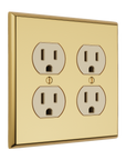 Solid brass Century Outlet Wall Plate – Double in Polished Brass finish