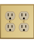Solid brass Century Outlet Wall Plate – Double in Polished Brass finish