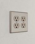 Solid brass Century Outlet Wall Plate – Double in Satin Nickel finish