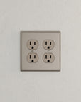 Solid brass Century Outlet Wall Plate – Double in Satin Nickel finish