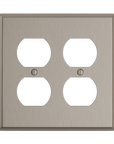 Solid brass Century Outlet Wall Plate – Double in Satin Nickel finish