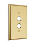 Solid brass Century Push Button Wall Plate in Polished Brass finish