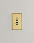 Solid brass Century Push Button Wall Plate in Polished Brass finish