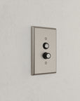 Solid brass Century Push Button Wall Plate in Satin Nickel finish