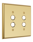 Solid brass Century Push Button Wall Plate – Double in Polished Brass finish