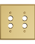 Solid brass Century Push Button Wall Plate – Double in Polished Brass finish