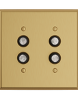 Solid brass Century Push Button Wall Plate – Double in Satin Brass finish