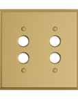 Solid brass Century Push Button Wall Plate – Double in Satin Brass finish