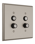 Solid brass Century Push Button Wall Plate – Double in Satin Nickel finish
