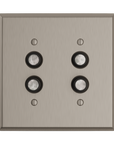 Solid brass Century Push Button Wall Plate – Double in Satin Nickel finish