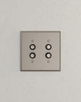 Solid brass Century Push Button Wall Plate – Double in Satin Nickel finish