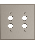 Solid brass Century Push Button Wall Plate – Double in Satin Nickel finish