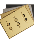 Solid brass Century Push Button Wall Plate – Triple