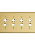 Solid brass Century Push Button Wall Plate – Quad in Polished Brass finish