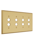 Solid brass Century Push Button Wall Plate – Quad in Satin Brass finish