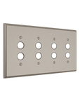 Solid brass Century Push Button Wall Plate – Quad in Satin Nickel finish