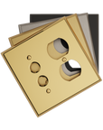 Solid brass Century Push Button & Outlet Wall Plate – Double