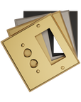 Solid brass Century Push Button & Open Wall Plate – Double