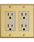 Solid brass Century Open Wall Plate – Double in Polished Brass finish