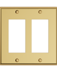 Solid brass Century Open Wall Plate – Double in Polished Brass finish