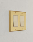 Solid brass Century Open Wall Plate – Double in Satin Brass finish