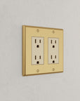 Solid brass Century Open Wall Plate – Double in Satin Brass finish