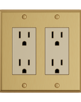 Solid brass Century Open Wall Plate – Double in Satin Brass finish