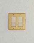 Solid brass Century Open Wall Plate – Double in Satin Brass finish