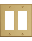 Solid brass Century Open Wall Plate – Double in Satin Brass finish