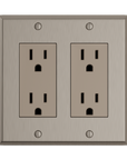 Solid brass Century Open Wall Plate – Double in Satin Nickel finish