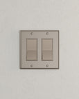 Solid brass Century Open Wall Plate – Double in Satin Nickel finish