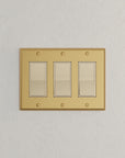 Solid brass Century Open Wall Plate – Triple in Satin Brass finish