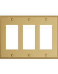Solid brass Century Open Wall Plate – Triple in Satin Brass finish