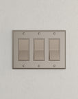 Solid brass Century Open Wall Plate – Triple in Satin Nickel finish
