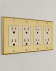 Solid brass Century Open Wall Plate – Quad in Satin Brass finish