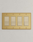 Solid brass Century Open Wall Plate – Quad in Satin Brass finish