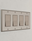 Solid brass Century Open Wall Plate – Quad in Satin Nickel finish