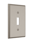 Solid brass Century Toggle Wall Plate in Satin Nickel finish