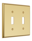 Solid brass Century Toggle Wall Plate – Double in Polished Brass finish