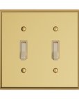 Solid brass Century Toggle Wall Plate – Double in Polished Brass finish