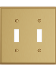 Solid brass Century Toggle Wall Plate – Double in Satin Brass finish