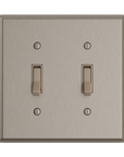 Solid brass Century Toggle Wall Plate – Double in Satin Nickel finish