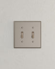 Solid brass Century Toggle Wall Plate – Double in Satin Nickel finish
