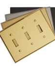 Solid brass Century Toggle Wall Plate – Triple