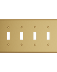 Solid brass Century Toggle Wall Plate – Quad in Satin Brass finish