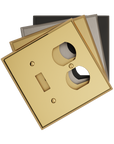 Solid brass Century Toggle & Outlet Wall Plate – Double