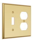 Solid brass Century Toggle & Outlet Wall Plate – Double in Polished Brass finish
