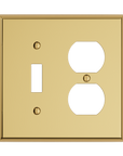 Solid brass Century Toggle & Outlet Wall Plate – Double in Polished Brass finish